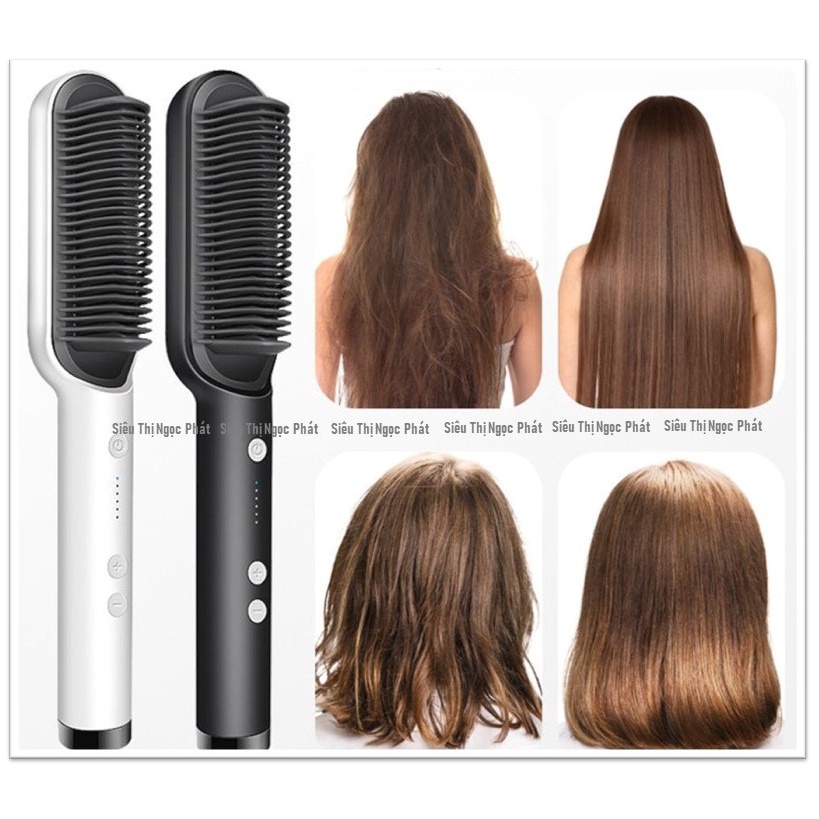 Lược Điện Chải Tóc - Uốn, Duỗi, Tạo Kiểu Tóc Chuyên Nghiệp - Làm Nóng Nhanh Với 6 Mức Nhiệt Bảo Vệ Tóc