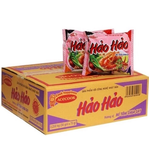 Thùng 30 gói Mì hảo hảo tôm chua cay 75g