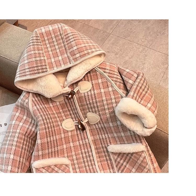 Áo khoác len bé gái chất nhung thu đông 2023 phiên bản hàn quốc mới, Áo khoác len trẻ em hàng quảng châu