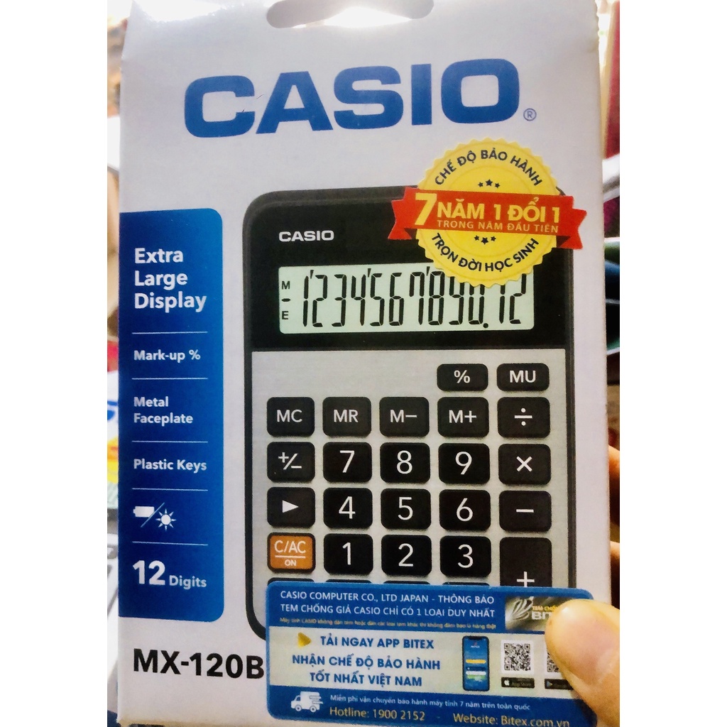 Máy tính casio MX120B  hàng chính hãng bảo hành 7 năm toàn quốc | BigBuy360 - bigbuy360.vn