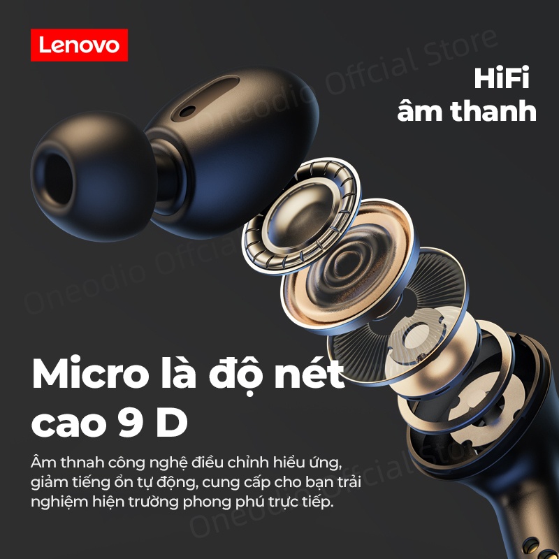 Tai Nghe Bluetooth 5.3 Không Dây Có Micro 9D LED Tai nghe Chơi Game Lenovo LP3PRO Chính hãng Chống ồn