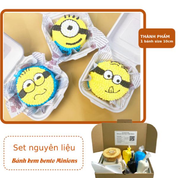 Set tự làm bánh sinh nhật - Bánh kem Bento Minions