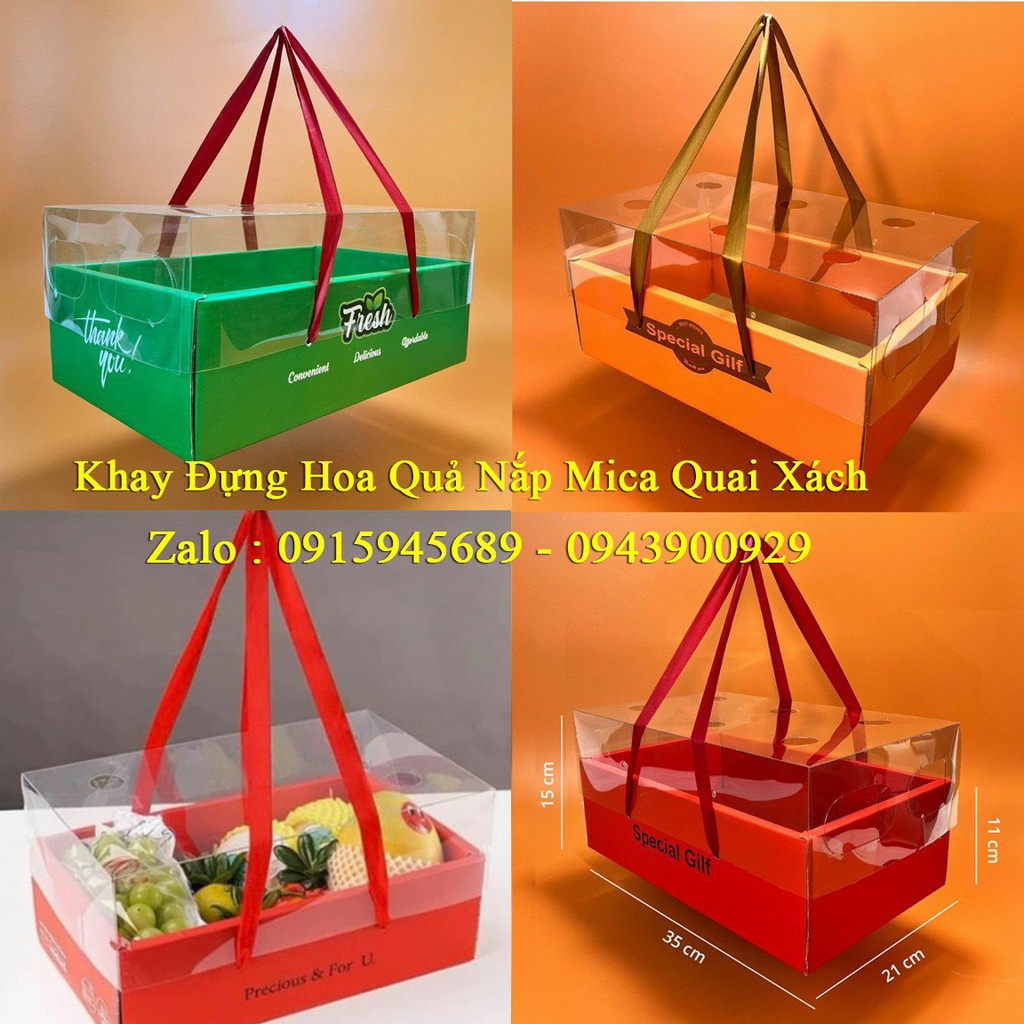 Hộp quà nắp mica thoáng khí Hộp Meka đựng quà