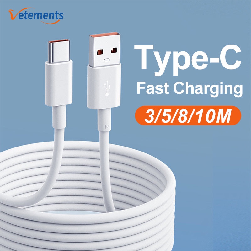 Dây Cáp Sạc Nhanh Type-C Dài 3 / 5 / 8 / 10M An Toàn Tiện Dụng Cho Điện Thoại Di Động