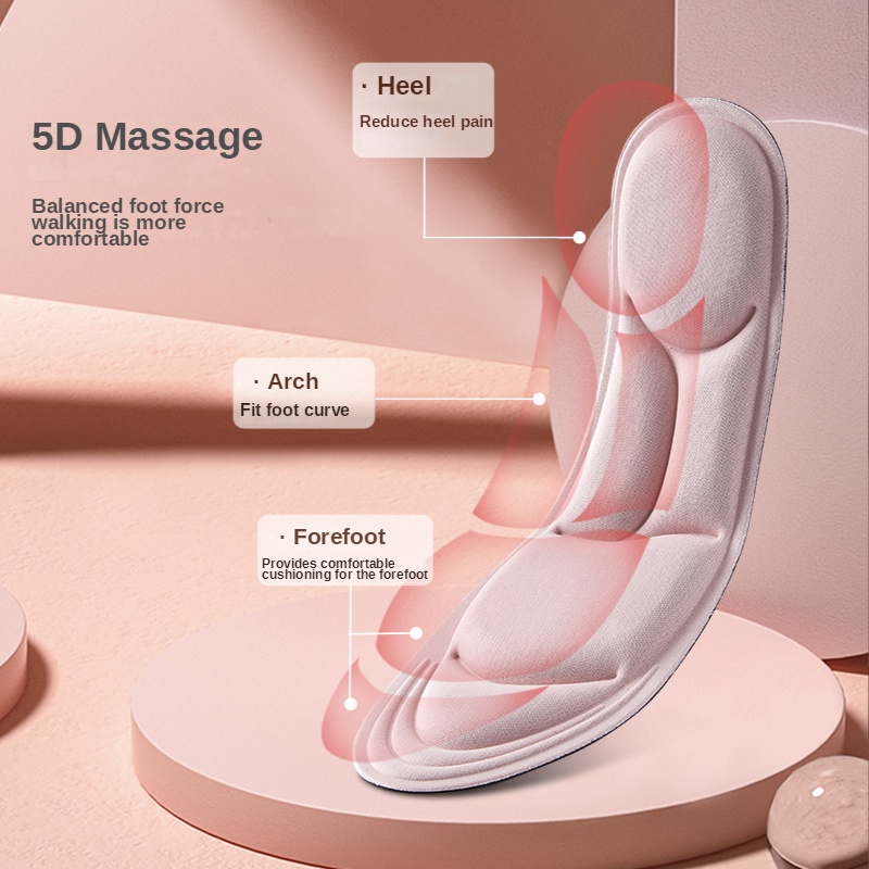 Miếng Lót Giày 5D Bằng Cao Su Non Thoáng Khí Khử Mùi Cho Nam Và Nữ