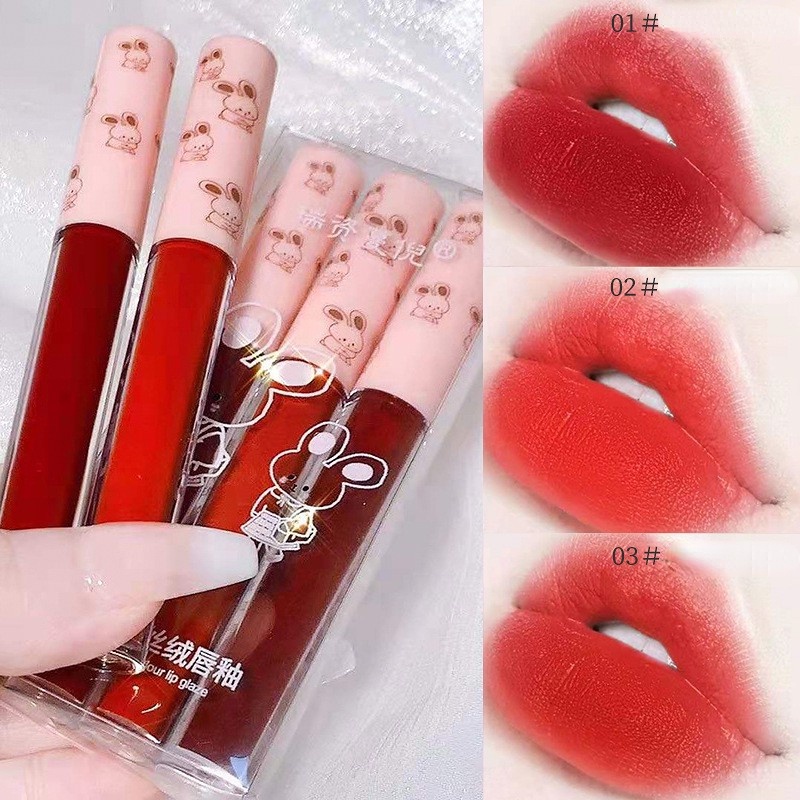 Bán Sỉ Son Kem Lì Thỏ Con Yêu Thương Hiệu Ứng Sương Mù Không Dính Cốc Không Dễ Phai Màu Cho Học Sinh Không Trang Điểm Môi Trắng Bùn
