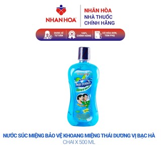 Nước Súc Miệng Bảo Vệ Khoang Miệng Thái Dương Vị Bạc Hà chai 500 ml