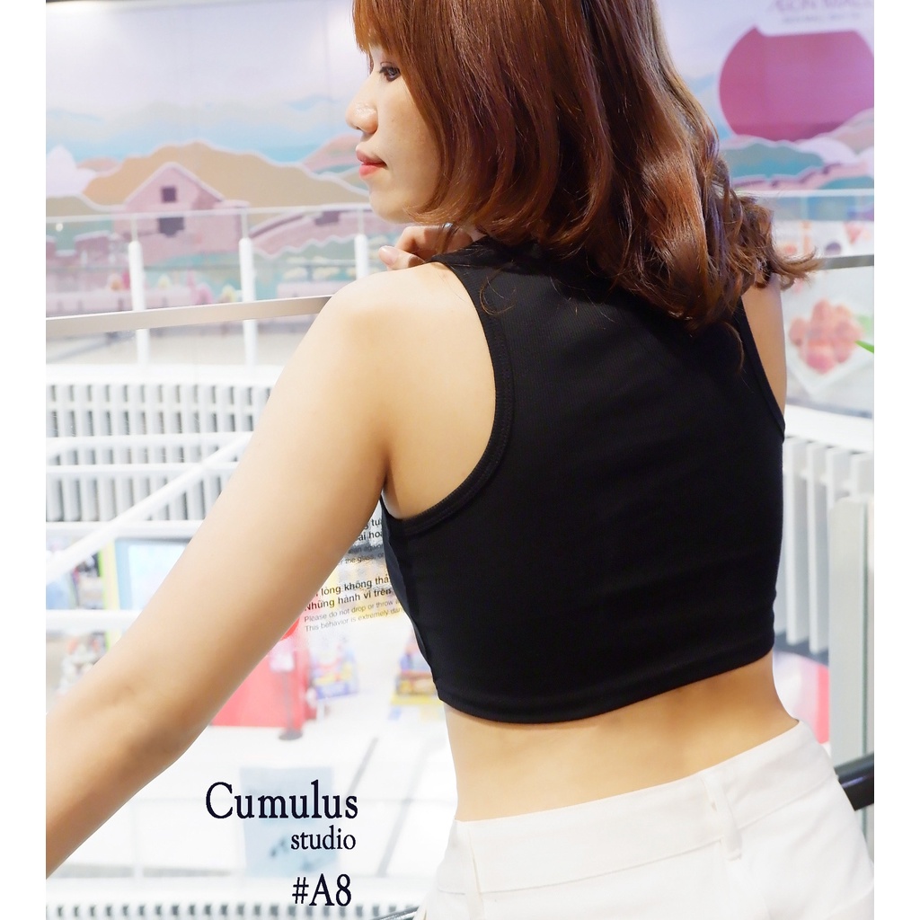 | New | Áo croptop ba lỗ lai bầu chất thun gân A08 Sinstore