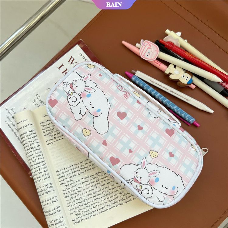 Túi Đựng Bút Dạng Lưới Có Khóa Kéo Họa Tiết Hoạt Hình Sanrio Cinnamoroll Kirby Pochacco Dễ Thương