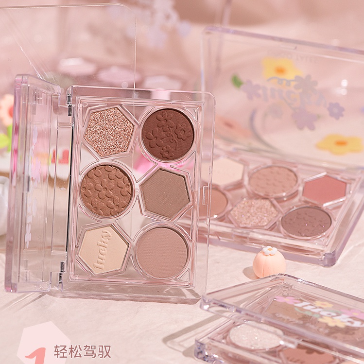 Bảng Phấn Mắt Gogotales 6 Màu Lì Lấp Lánh Trang Điểm Đa Năng