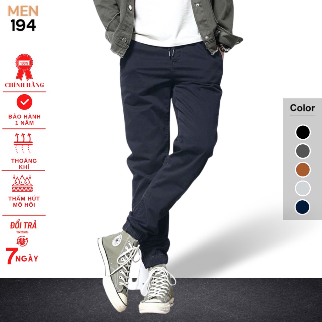 Quần jogger nam Men 194 vải kaki dày dặn, co giãn - form slimfit cao cấp - JGKĐ