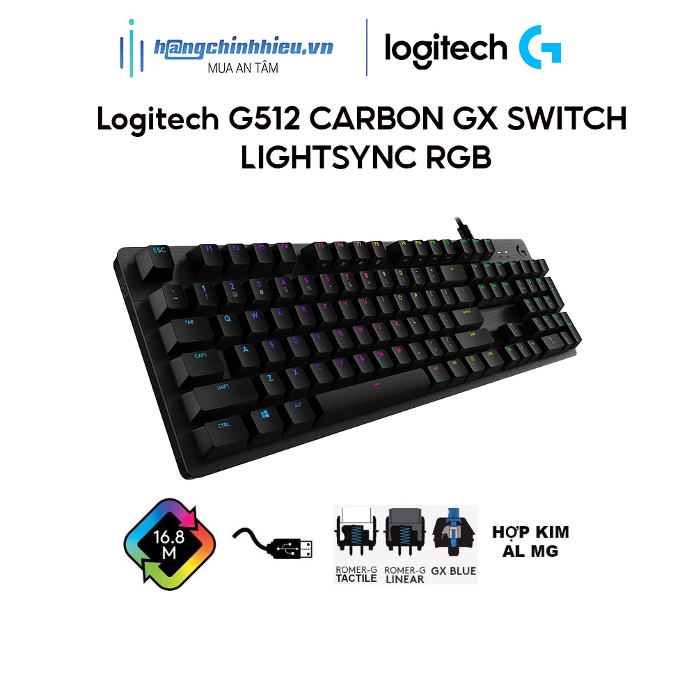 Bàn Phím Cơ Logitech G512 CARBON GX SWITCH LIGHTSYNC RGB