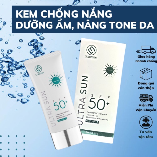 Kem Chống Nắng Bảo Vệ Da Nâng Tone Da , Dưỡng Ẩm, Làm Sáng Da Ultra Sun 50+ SPF PA++++ 60ml - Lurcinn
