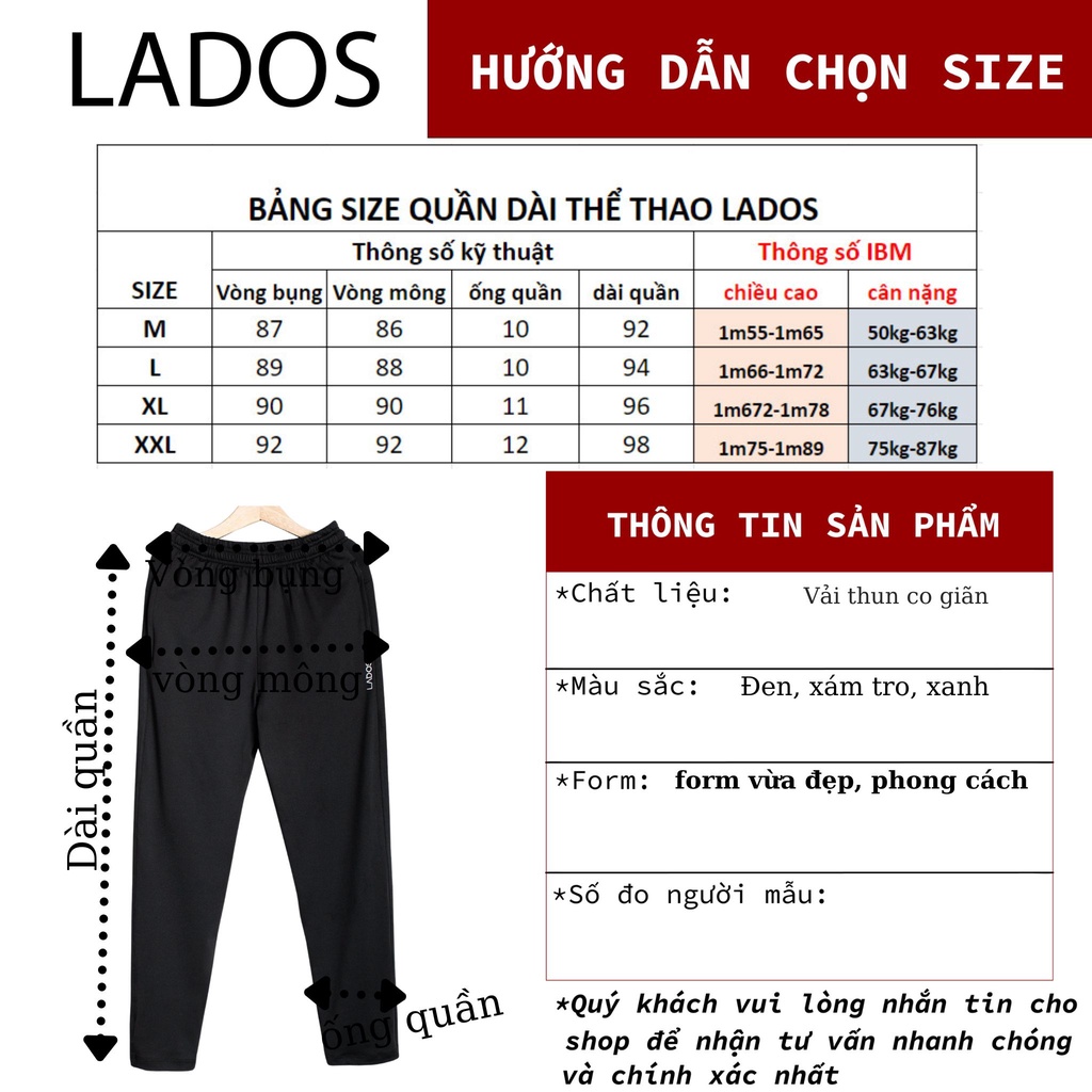 Quần dài thun thể thao nam co giãn LADOS 4085 form đẹp, thấm hút tốt, tập gym, chạy bộ, thời trang | BigBuy360 - bigbuy360.vn