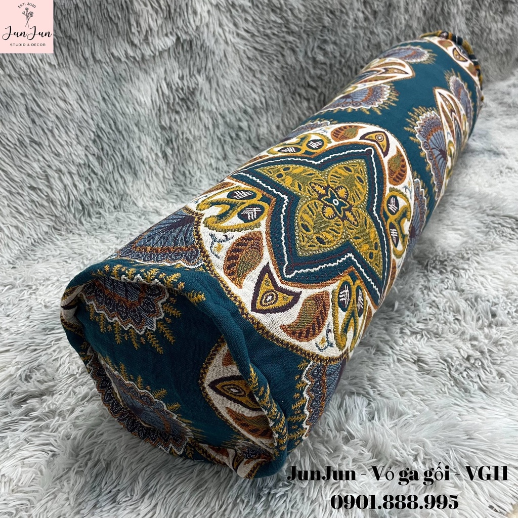 [SALES SỐC]V11_Vỏ gối ôm vải Xô Cotton Organic cao cấp có khoá kéo