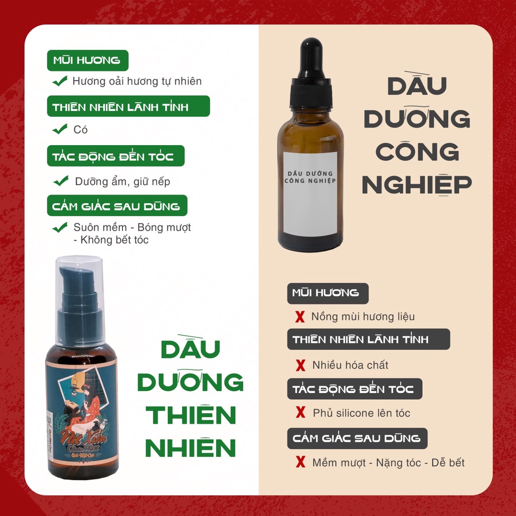 Dầu dưỡng tóc xoăn, khô &amp; siêu khô từ Oải Hương mướt mềm, định hình nếp, bảo vệ màu tóc QUÊ MỘT CỤC 50ml (handmade