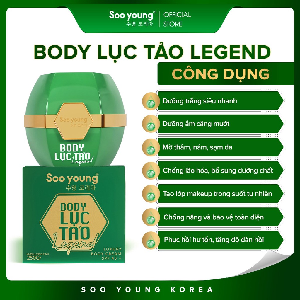 Kem Body Lục Tảo Legend SOOYOUNG KOREA chăm sóc da 250g