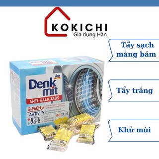 Viên tẩy lồng máy giặt DENKMIT, làm sạch mảng bám, tẩy trắng và khử mùi