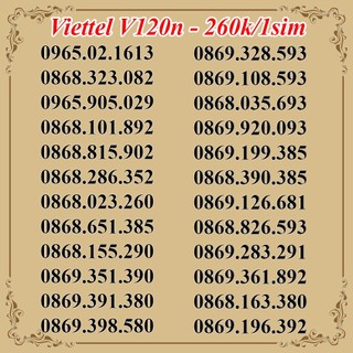 Sim Viettel V120N đồng giá 260k