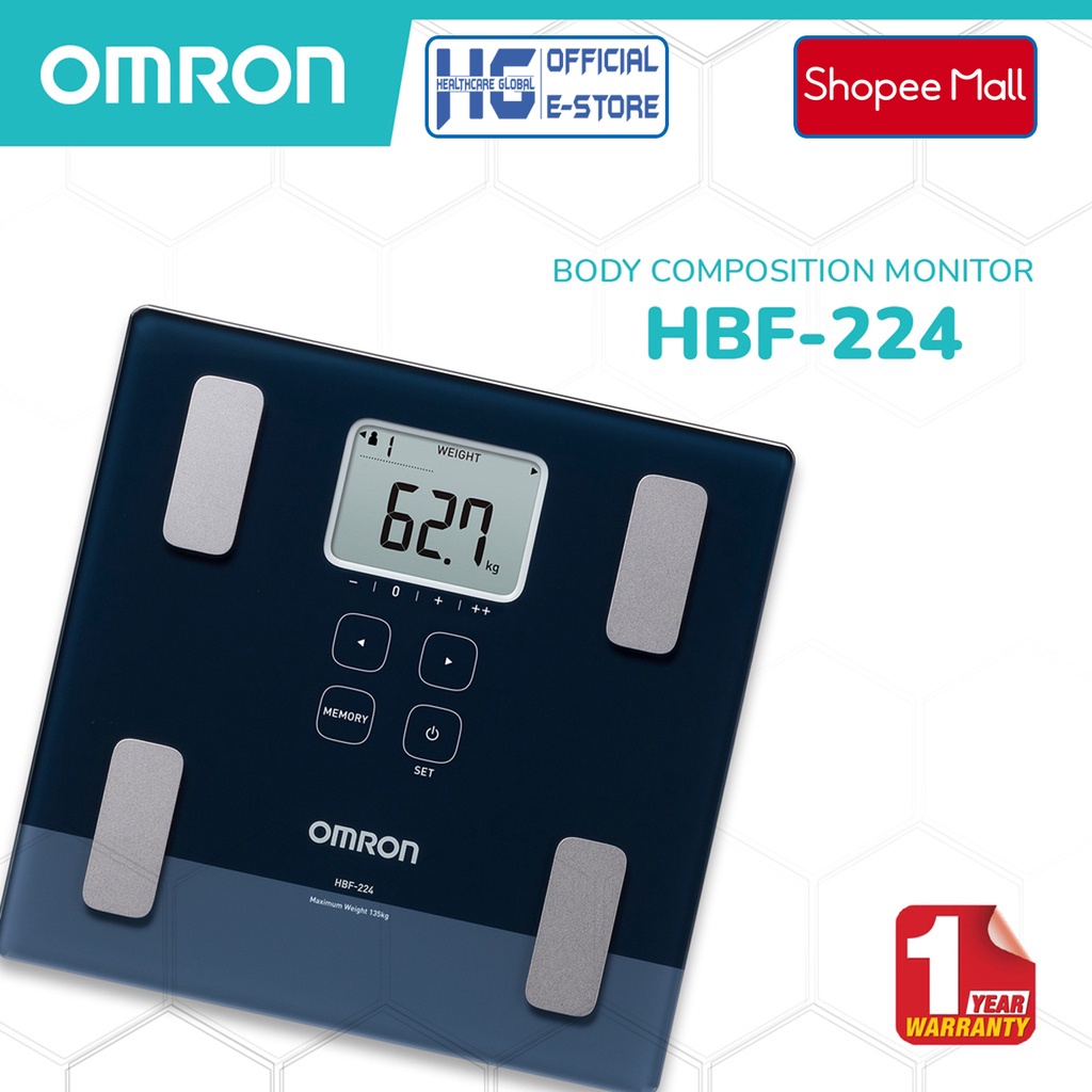 Cân Điện Tử Phân Tích Lượng Mỡ Cơ Thể Omron HBF-224 | Thương Hiệu Nhật Bản - Bảo Hành 36 Tháng