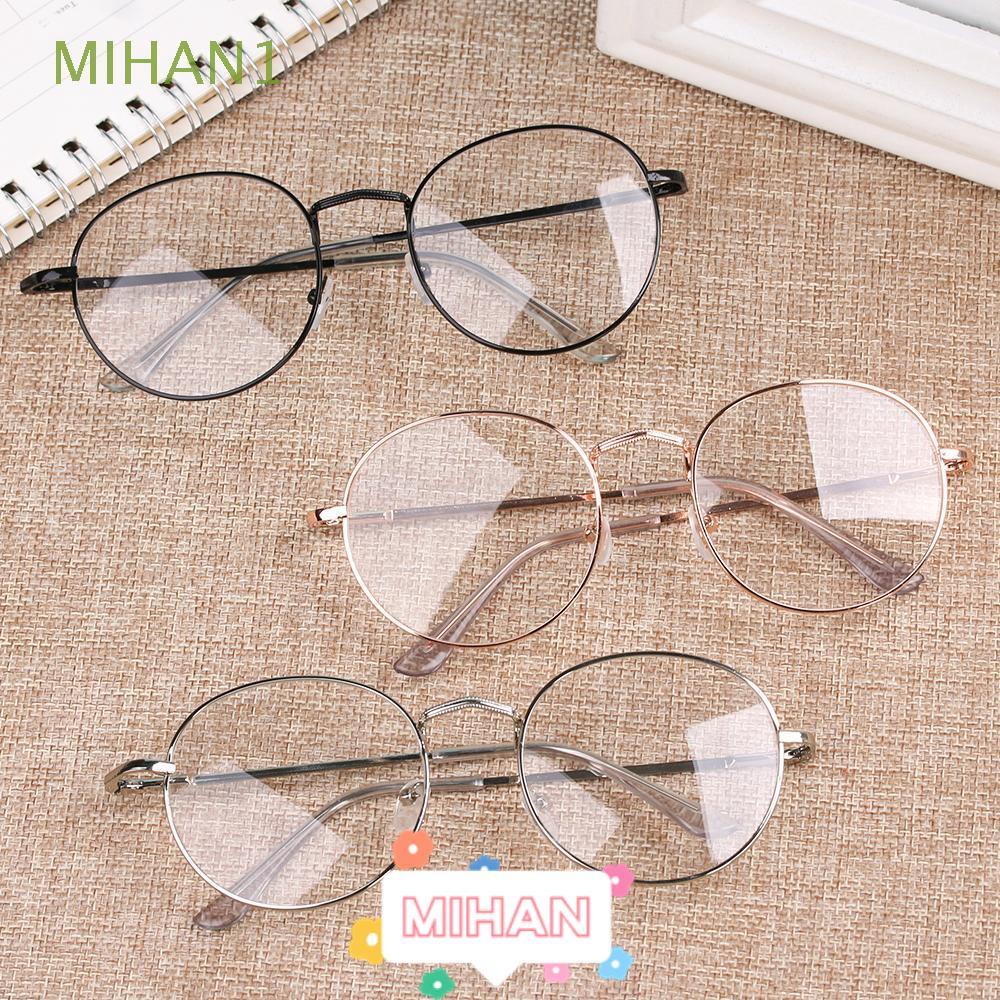 Kính cận Mihan1 gọng tròn làm từ kim loại nhựa resin -1.00~-4.0 nhỏ gọn