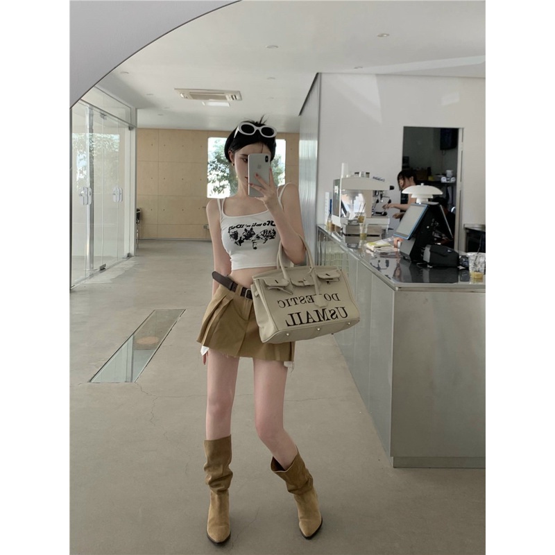 Áo Bra Cotton 2 Dây Kép Có Đệm Mút In Hoạ Tiết Trước Ngực 6603