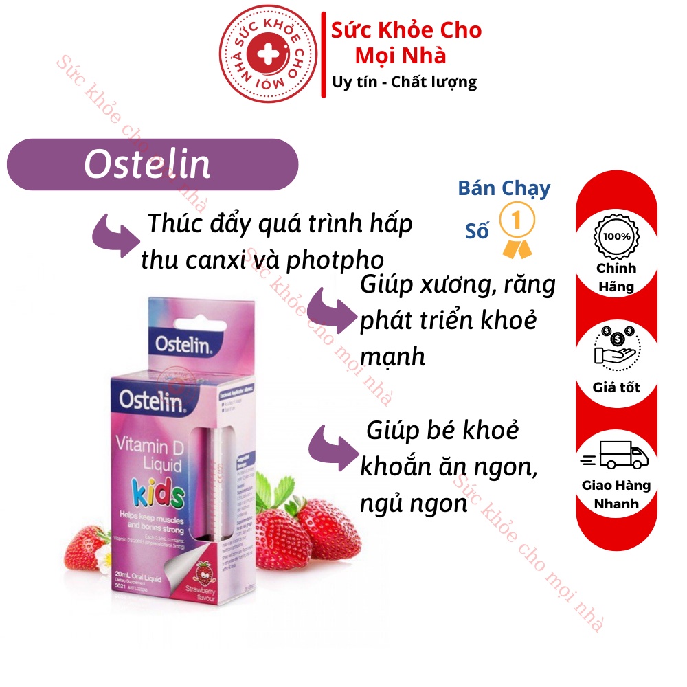 Ostelin Kids Vitamin D3 Liquid,Infan Drops.Bổ Sung Vitamin D3 Cho Bé Từ Sơ Sinh