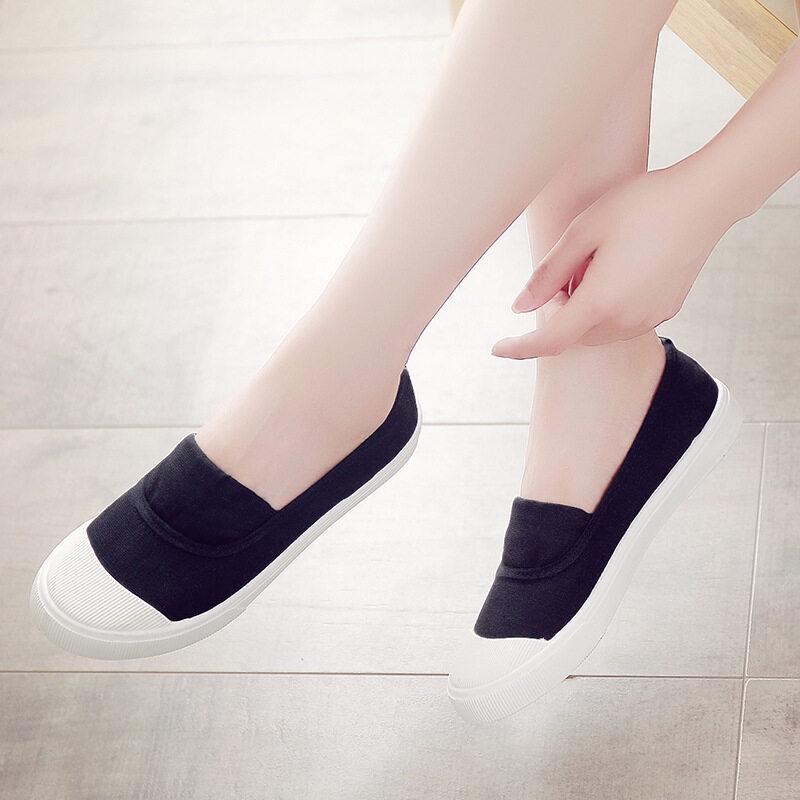 Giày Lười Vải Phong Cách Hàn Quốc Thời Trang Mới Cho Nữ