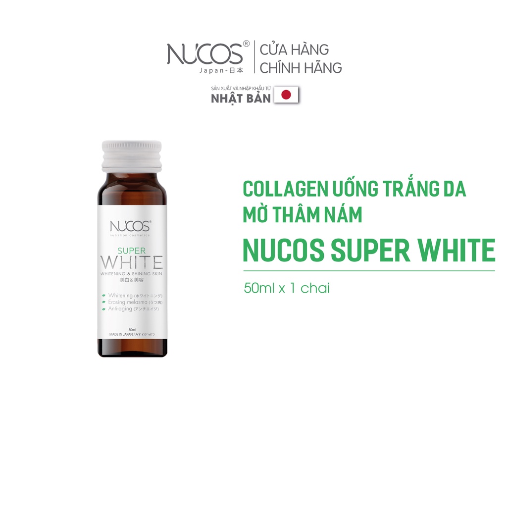 Collagen uống trắng da mờ thâm nám Nucos Super White 50ml x 1 chai