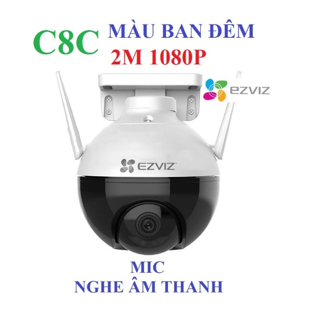 Camera Wifi Ngoài Trời Xoay EZVIZ C8PF C8C C8W 2M 4M 1080P Mắt Kép, Zoom 8x , Còi Hú Báo Động, Đàm Thoại