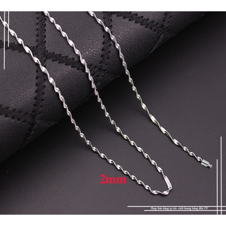 Dây chuyền nữ mì xoắn 2ly khóa gài vip sáng đẹp, không đen, vô cùng quyến rũ