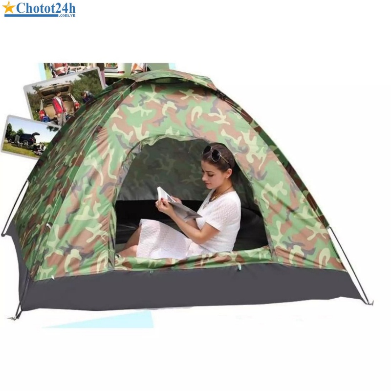 Lều du lịch cho người lớn gấp gọn,họa tiết rằn ri.kích thước to 200x150x110 cm SUNHA