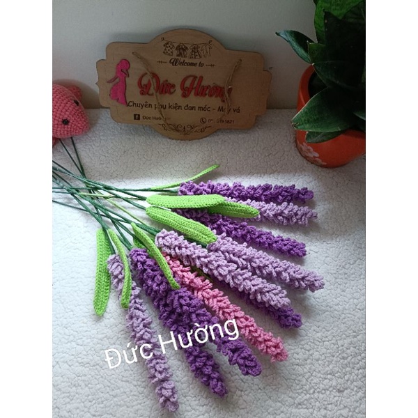 Hoa len lavender  handmade
