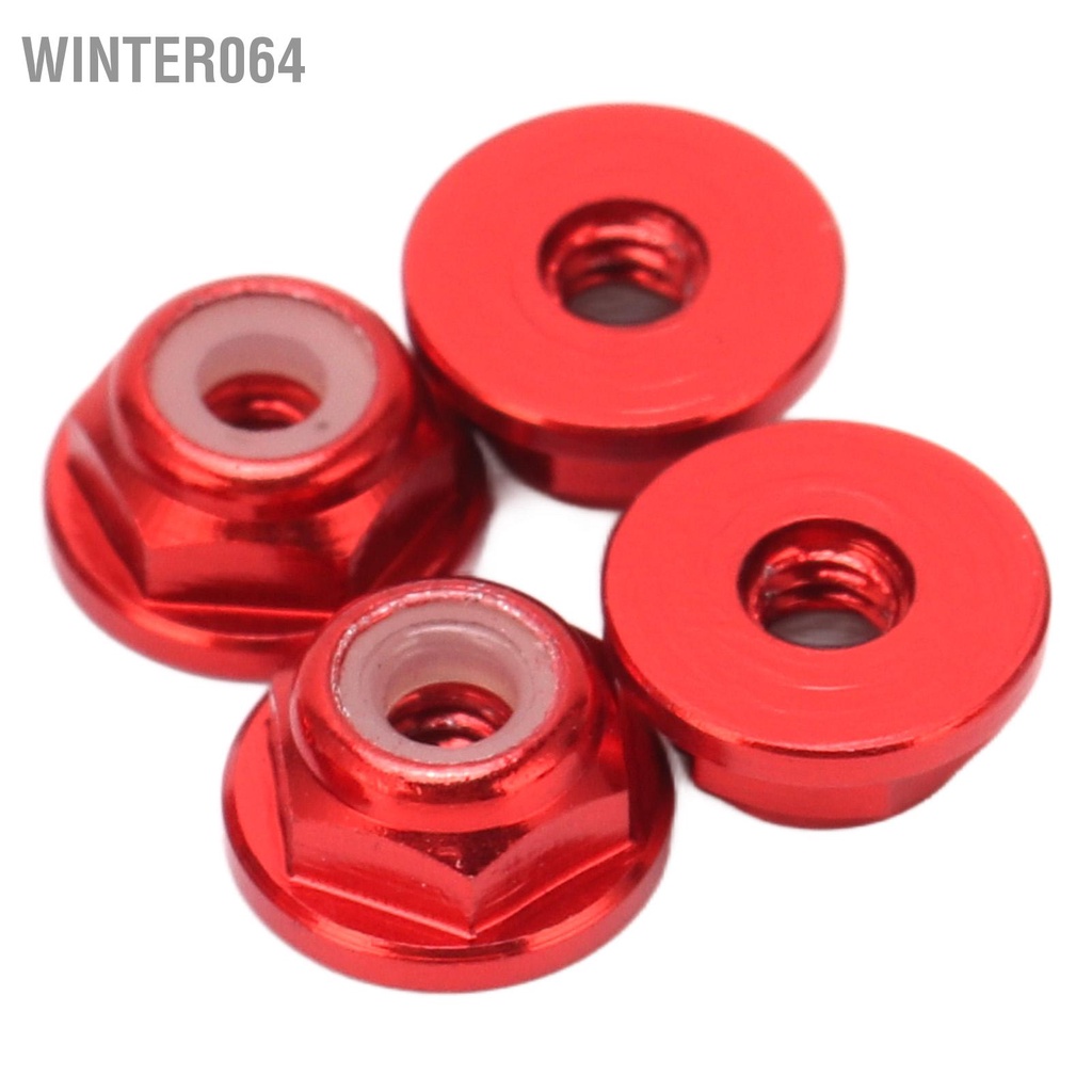 Winter064 8 cái 1/24 M2 Đai ốc chống lỏng lẻo Hợp kim nhôm mặt bích Nylon Lót tự khóa Hex cho trục SCX24
