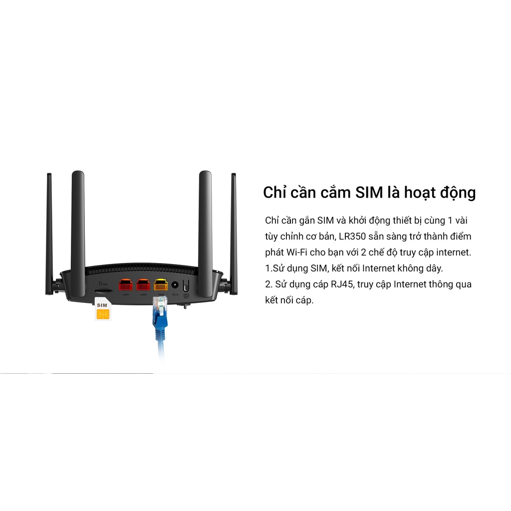 Bộ Phát Wi-Fi Di Động Dùng Sim 4G LTE TOTOLINK LR350 - Hàng chính hãng | BigBuy360 - bigbuy360.vn