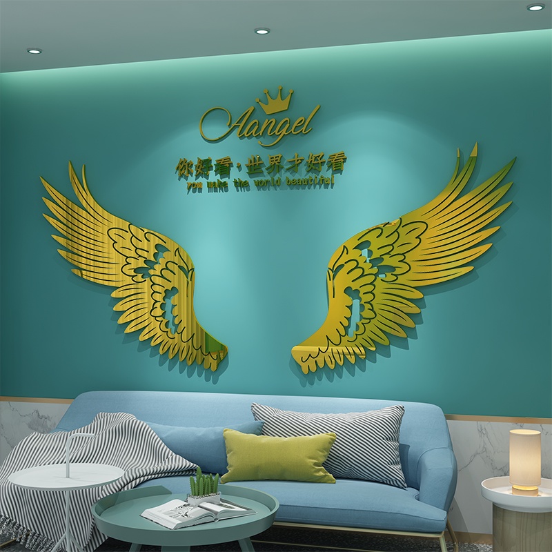 Tranh mica dán tường - đôi cánh thiên thần trang trí nhà, cửa hàng, shop thời trang