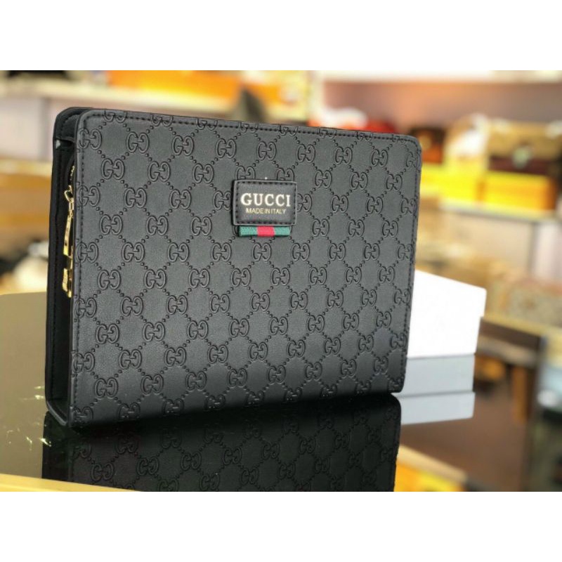 Túi nam&nữ cầm tay pouch sz26cm khóa số da mềm khóa kéo mượt fullbox