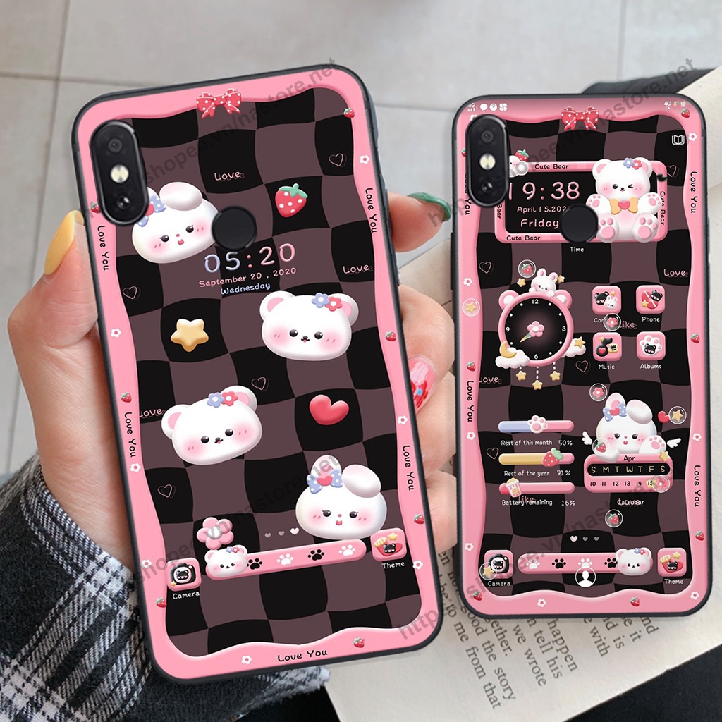 Ốp lưng Xiaomi Mi 8 / MI 8 SE / Mi 8 Lite gấu, đồng hồ dễ thương cute giá rẻ