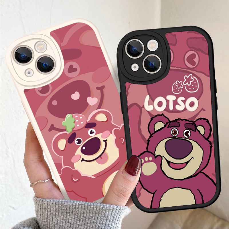 Ốp Điện Thoại Silicon Dẻo In Gấu Dâu iPhone 11 12 Pro 13 7 / 8 Plus 7G 6 Plus 12 Promax X xr xsmax 11 Pro 14 13 Pro max Dễ Thương