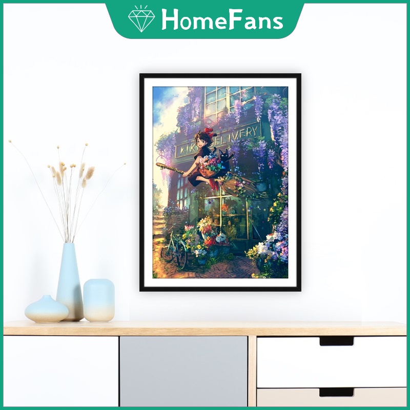 Bộ Tranh Đính Đá 5D Tự Làm 30x40cm / 40x50cm Hình Nhân Vật Anime Trang Trí Nhà Cửa