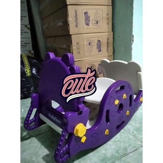 Cầu trượt ,bập bênh ,ném bóng rổ 3in1 cho bé