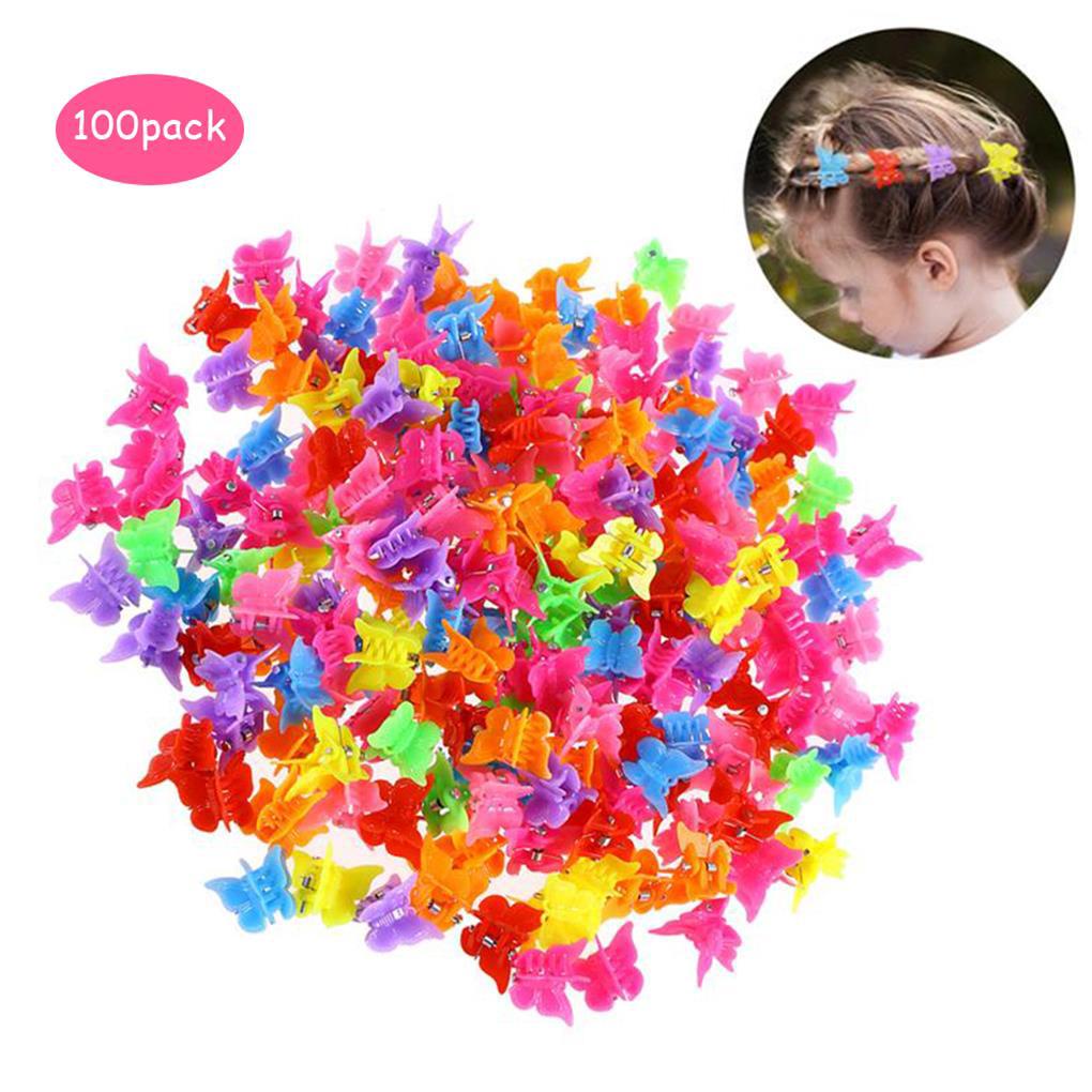 Set 100 Kẹp Tóc Càng Cua Nhiều Màu Dễ Thương Cho Bé Gái
