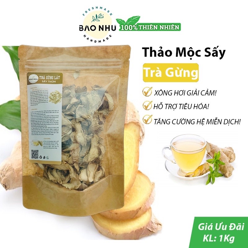 Gừng khô thái lát 1 kg thơm