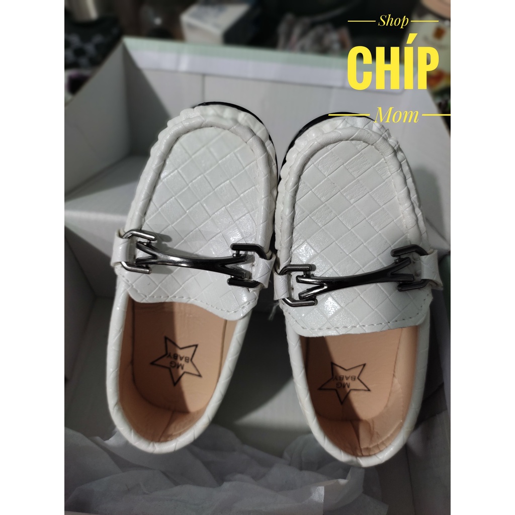giày lười cho bé trai diện tết da PU mềm siêu nhẹ moca cho bé từ 3 tuối có size đại chống trượt dễ đi MG BABY V387