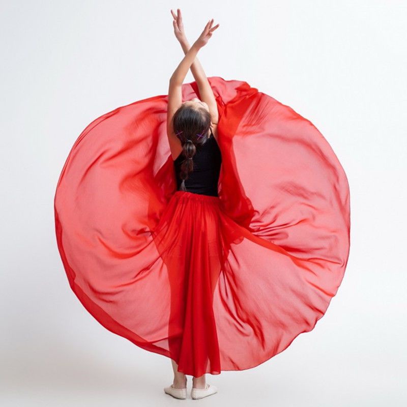 Chân Váy Xòe Dài 720 Độ Hóa Trang Biểu Diễn Nhảy Múa Phong Cách Cổ Điển Thanh Lịch Cho Nữ