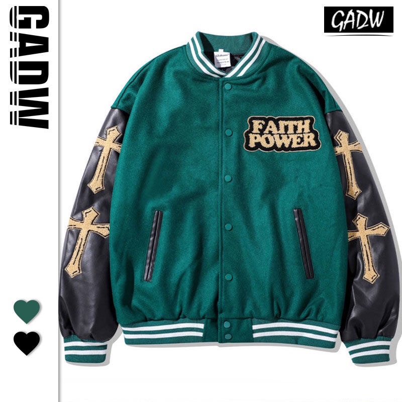 Áo Khoác Bomber Tay Da Thánh Giá Thời Trang Nam Nữ