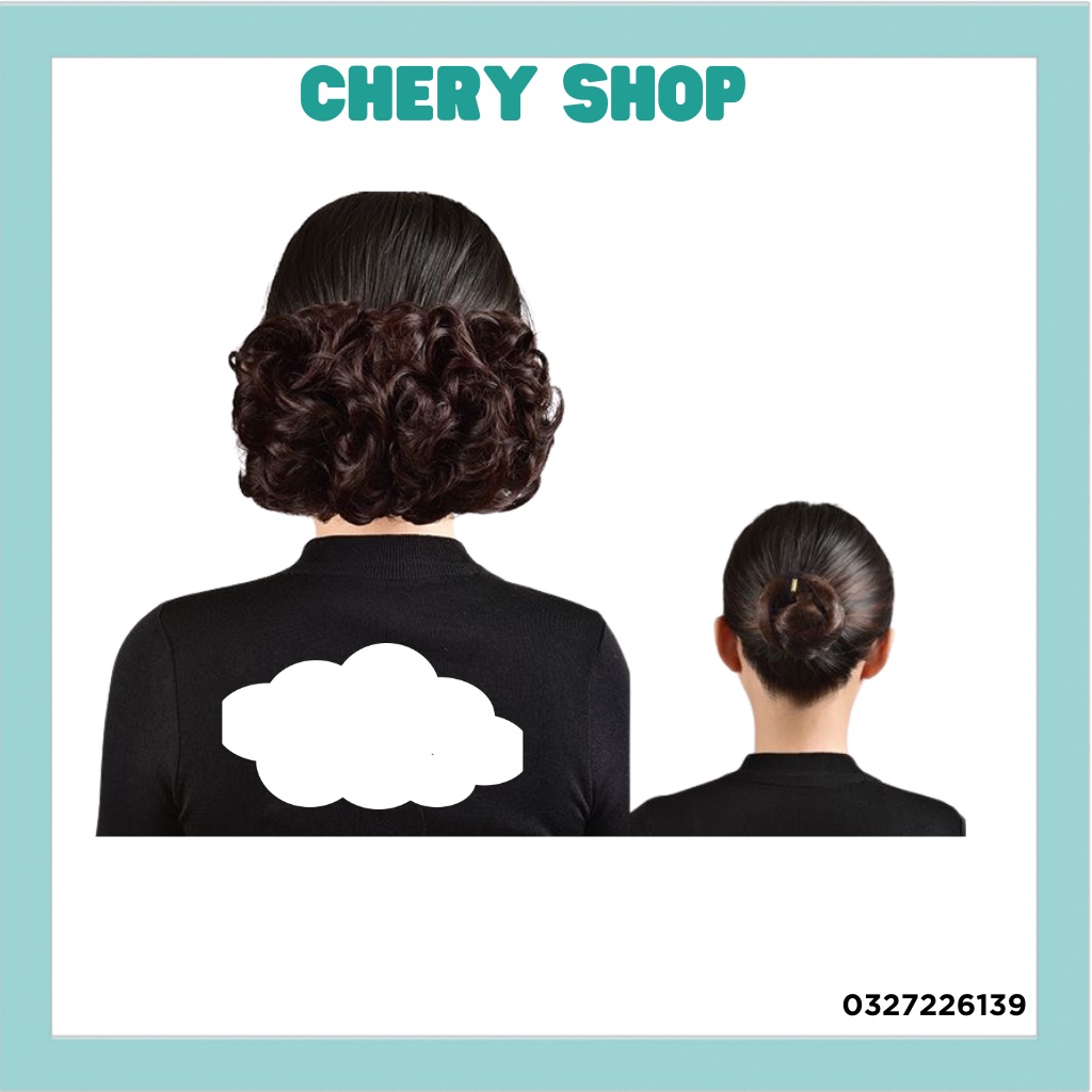 Tóc giả nữ đẹp búi PHU NHÂN cao cấp loại to làm bằng sợi to cao cấp