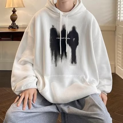 Áo hoodie Dáng Rộng In Chữ Phong Cách Hip Hop Hàn Quốc Cá Tính Cho Nam