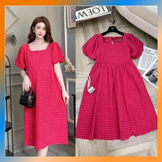 Váy bầu thời trang, váy bầu thiết kế cổ vuông freesize xinh xắn, rẻ đẹp