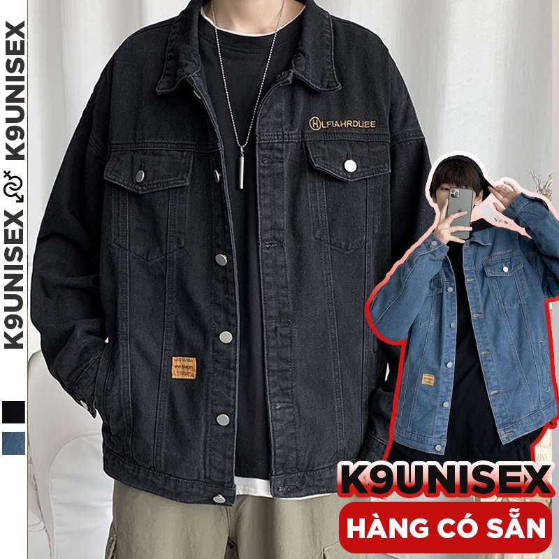 Áo khoác jean denim nam nữ unisex form rộng K9 , áo khoát jacket nam nữ phong cách Hàn Quốc H101